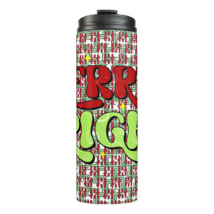 Termo Merry y Bright - Navidades retro Felices Fiestas