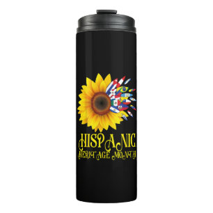 Termo Mes de la Herencia Hispana Girasol Latinoamericano