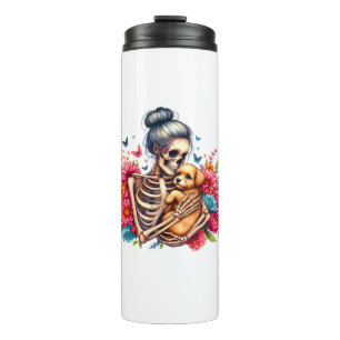 Termo Messy Bun Skeleton Cute cachorro Perros Amantes de