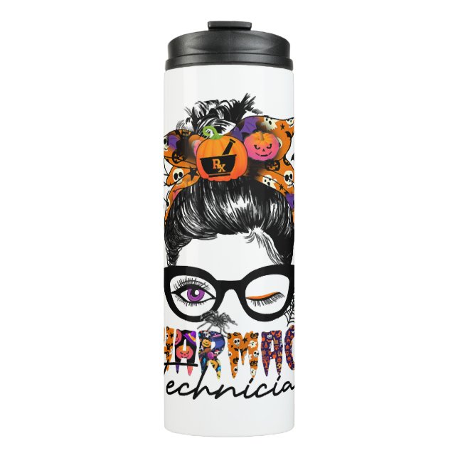 Termo Messy Bun Technician Farmacy Halloween Party (Anverso)