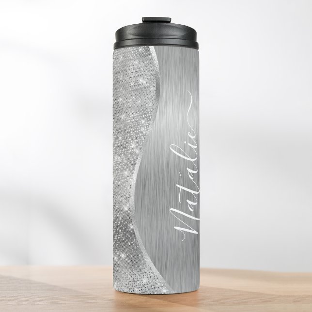 Termo Metálico personalizado del Purpurina de plata Glam (Subido por el creador)