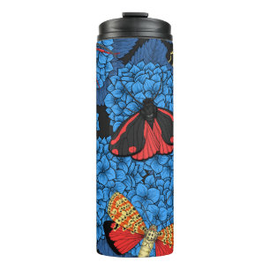 Termo Metas en la hidrangea azul