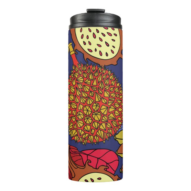 Termo Mezcla tropical exótica de frutas. Naturaleza flor (Anverso)