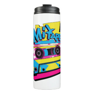 Termo Mezclar cintas de vídeo Cassette Neon Retro 80