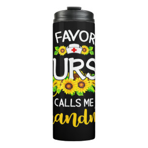 Termo Mi enfermera favorita me llama abuela girasoles ma