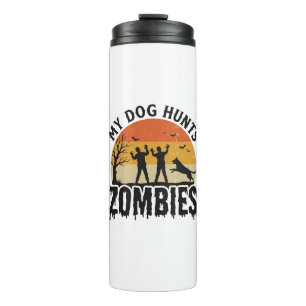 Termo Mi perro caza zombies vintage arte de perro de Hal