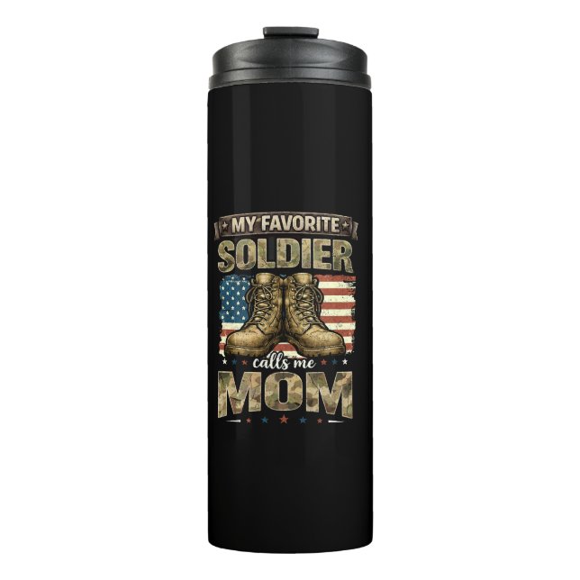 Termo Mi soldado favorito me llama mamá (Anverso)