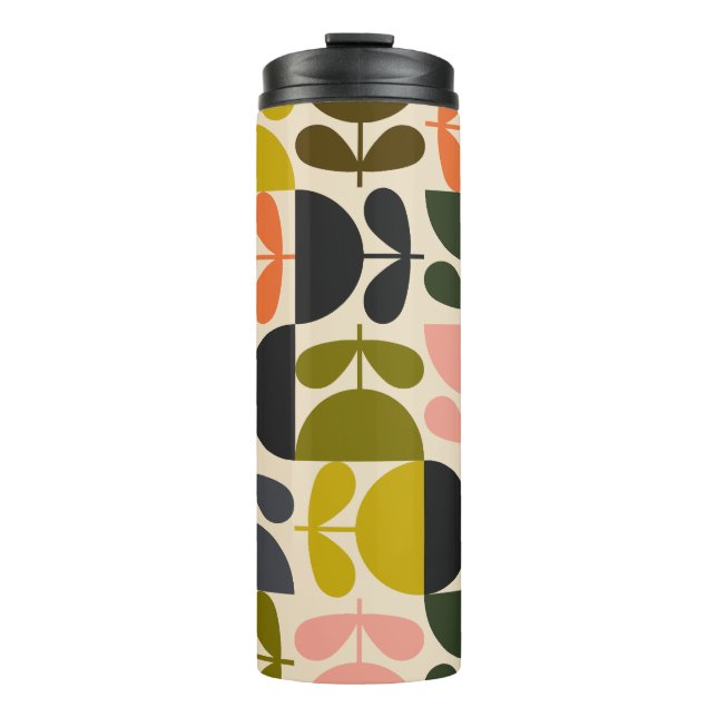 Termo Mid‑century modern- Retro Scandinavian Flowers  (Anverso)