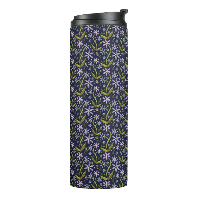 Termo Midnight | Dancing Daisies Watercolor Tumbler (Rotado hacia la izquierda)