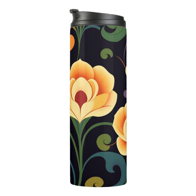 Termo Midnight Garden Floral Travel Tumbler (Rotado hacia la derecha)