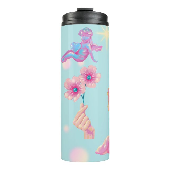 Termo Mikitiez ángulo de hadas cielo azul caramelos amor (Anverso)