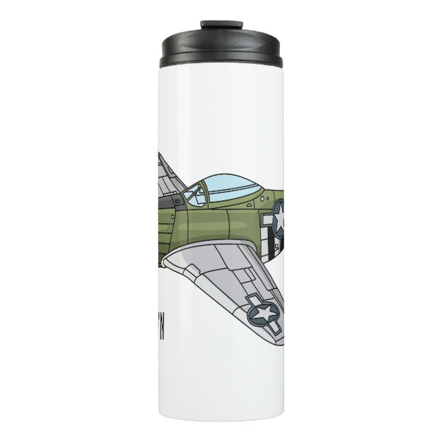 Termo Military plane cartoon illustration (Anverso)