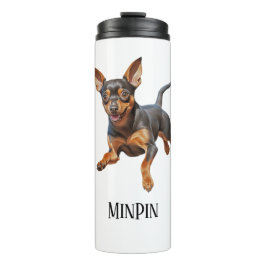 Termo Min pin pinscher miniatura cachorro de perro feliz