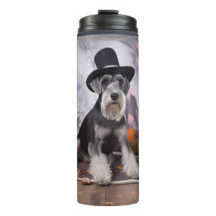 Termo Miniature Schnauzer Calabazas de Halloween Espeluz