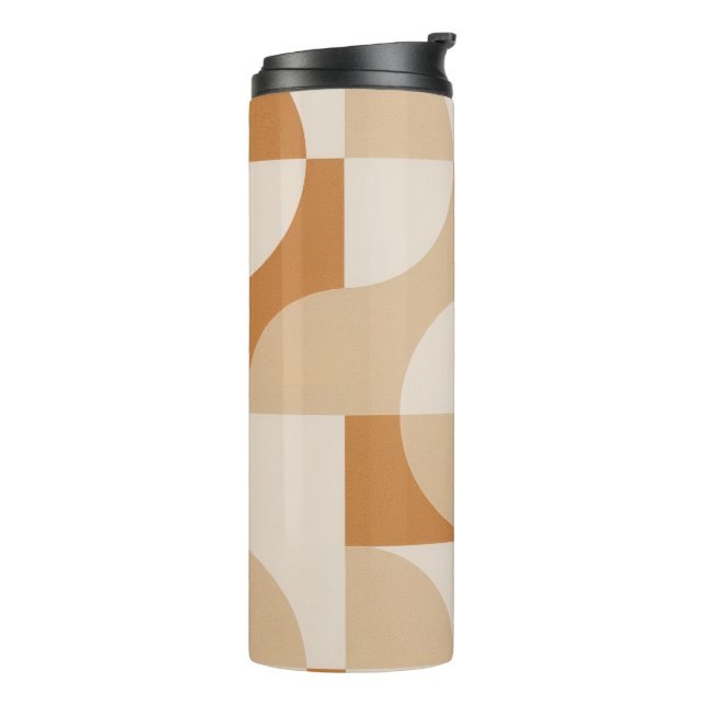 Termo Minimal Beige Geometric Thermal Tumbler (Rotado hacia la izquierda)