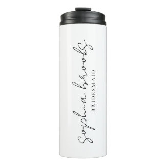 Termo Minimalist Black Script Bridesmaid Wedding Favor