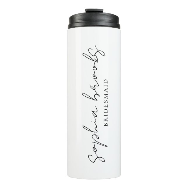 Termo Minimalist Black Script Bridesmaid Wedding Favor (Anverso)