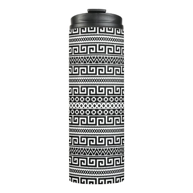 Termo Minimalist Geometric Maze Lines Black White (Anverso)