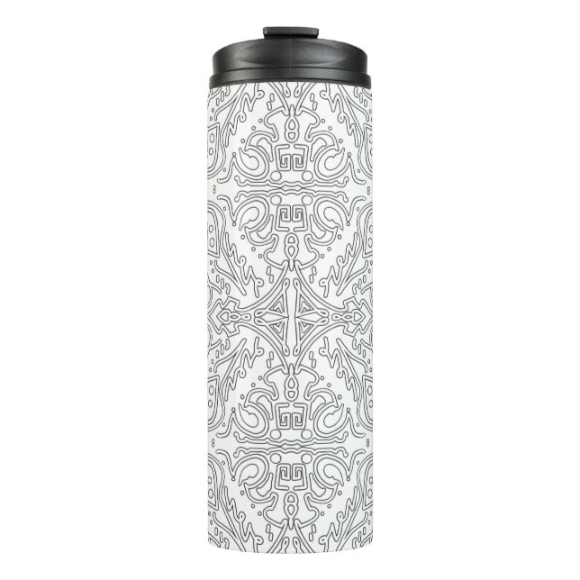 Termo Minimalist Grey Floral Pattern (Anverso)