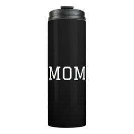 Termo Minimalist "MOM" White Typography Plain Black