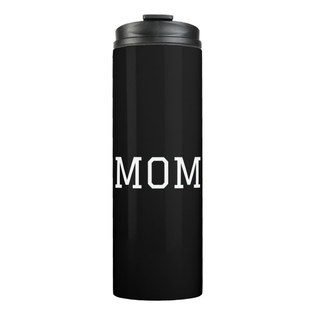 Termo Minimalist "MOM" White Typography Plain Black (Anverso)