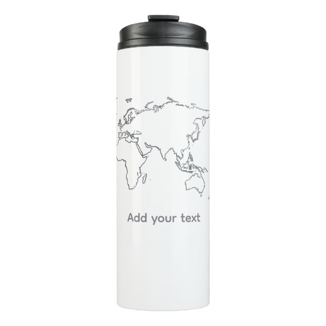 Termo Minimalist World Map Mug – Modern Travel Aesthetic (Anverso)