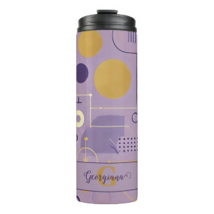 Termo Minimalista escandinavo morado y oro personalizado