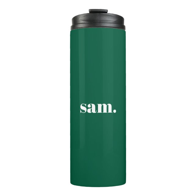 Termo Minimalista negrita texto personalizado verde (Anverso)