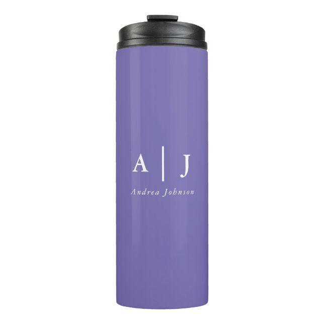 Termo Minimalista Perwinkle Purple Two Monograma Name (Anverso)