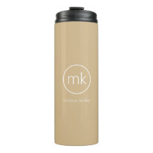 Mínimo Monograma Beige y blanco neutro inicial