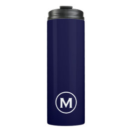 Termo Mínimo Navy White Monograma Mug de viaje
