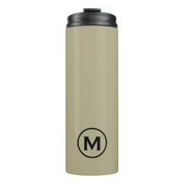 Termo Mínimo Sage Green Black Monogram Travel Mug