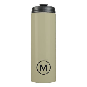 Termo Mínimo Sage Green Black Monogram Travel Mug