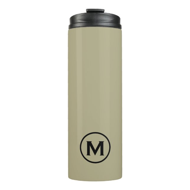 Termo Mínimo Sage Green Black Monogram Travel Mug (Anverso)