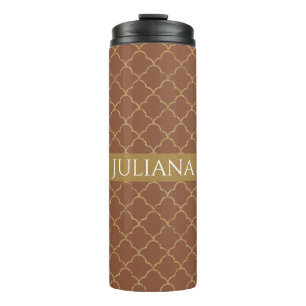 Termo Mocha Gold Quatrefoil Personalizado