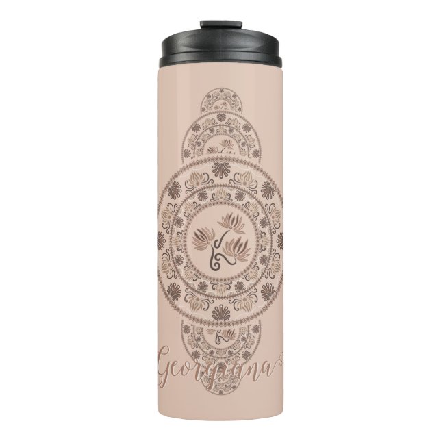 Termo Mocha Rococo Lotus Ornamentala personalizada (Anverso)