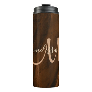 Termo Moda Brown Purpurina Rubor Agate Personalizado Mon
