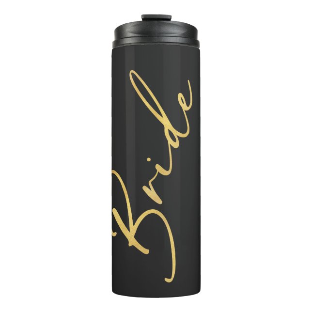 Termo Moda de caligrafía de escritura de oro y negro de  (Anverso)