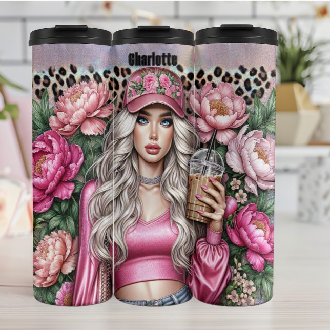 Termo Moda de Leopardo de la Capucha floral (Subido por el creador)