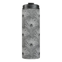 Moda de pavo real elegante purpurina gris plateado