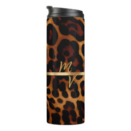 Termo Moda e impresión de leopardo monogramado de moda