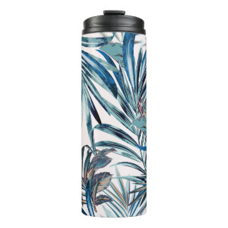 Termo Moda floral patrón de cosecha tropical con palma