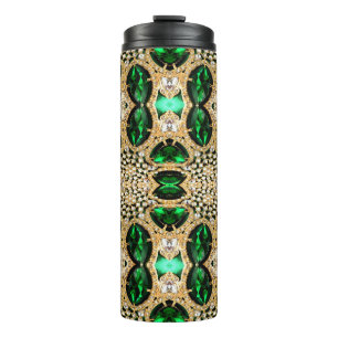 Termo moda giratoria arte arte deco oro esmeralda verde