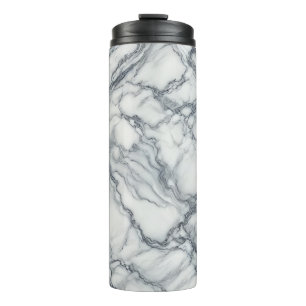 Termo Moda Gris y Mármol Blanco Aspecto Glamour