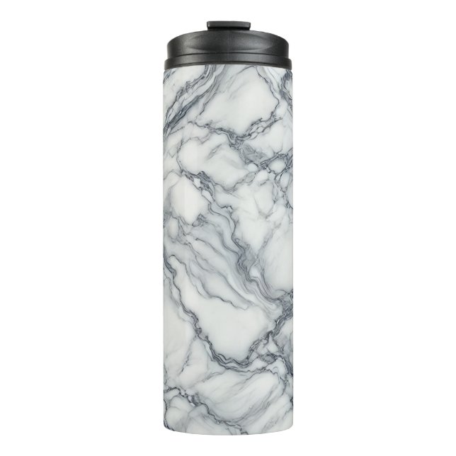 Termo Moda Gris y Mármol Blanco Aspecto Glamour (Anverso)