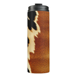 Termo Moda Marrón Crema Negra Piel de vaca Occidental
