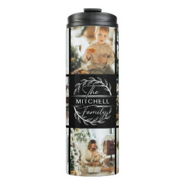 Termo Moda moderna Monogramado negro y Collage de fotos