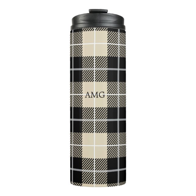 Termo Moda Monograma Thompson Camel Plaid Pattern (Anverso)