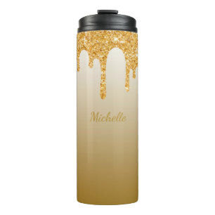 Termo Moda Oro Purpurina Dris Nombre Tumbler térmico