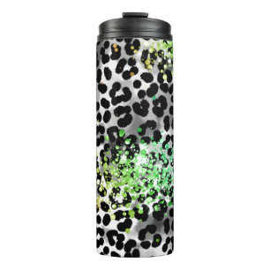 Termo *~* Moda QR Purpurina arcoiris Lugares de leopardo